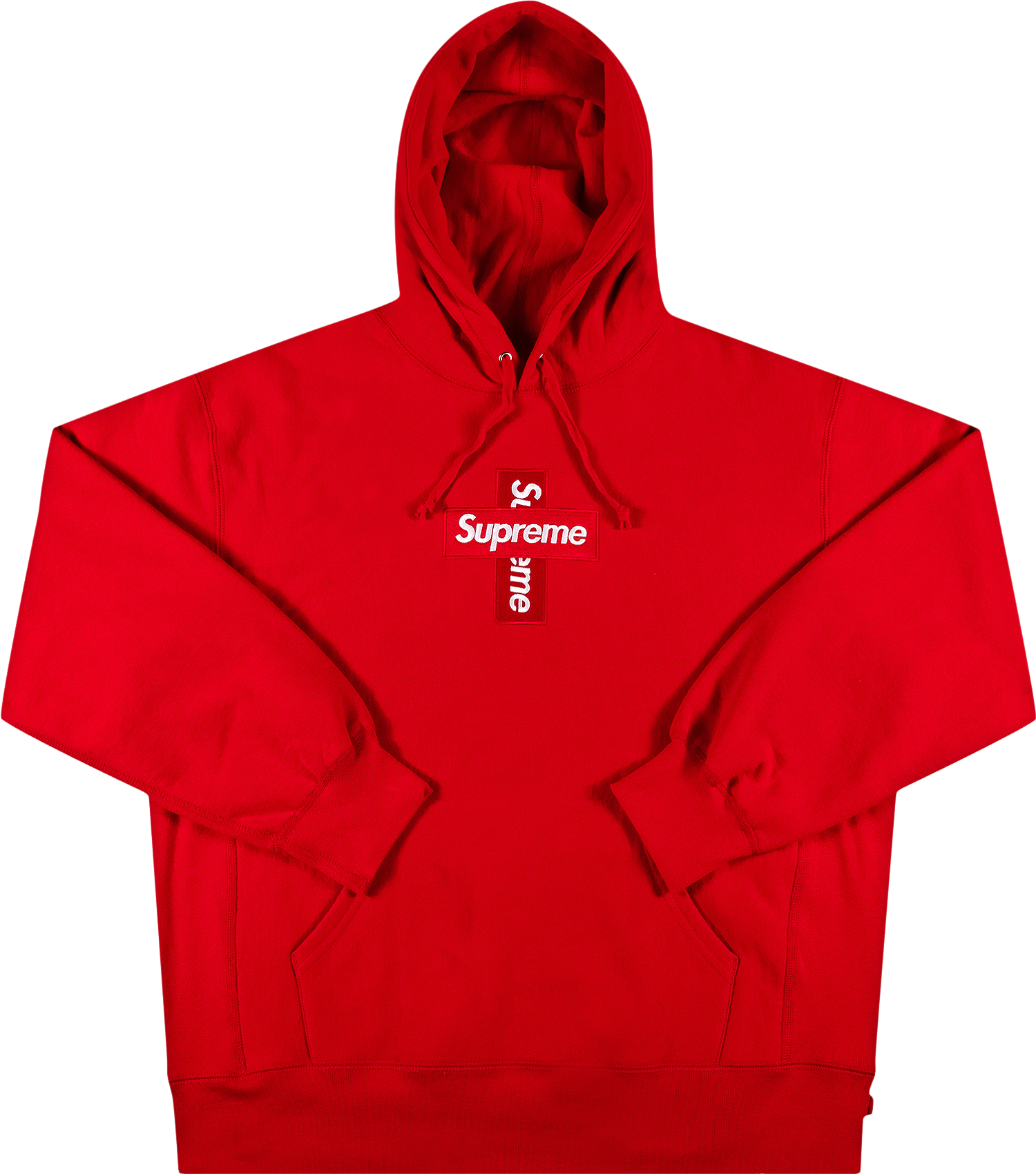 Supreme Cross Box Logo Hooded Sweatshirt - Red | Editorialist