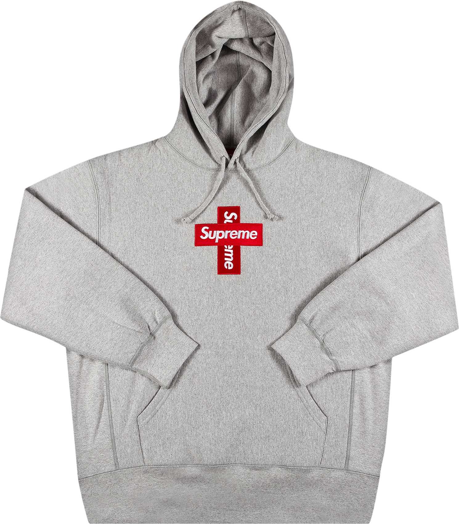 Supreme Cross Box Logo Hooded Sweatshirt - Grey | Editorialist