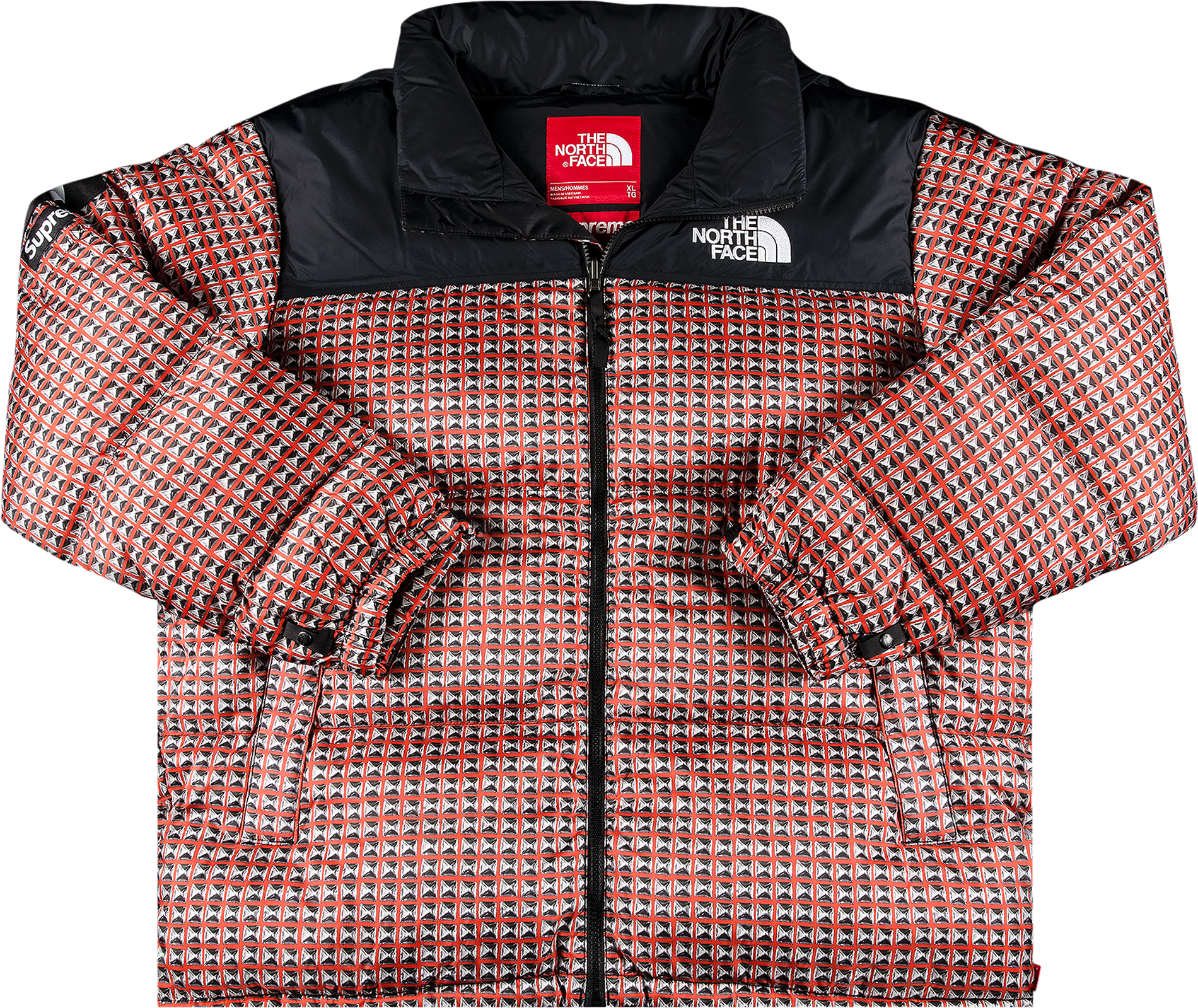 Supreme X The North Face Studded Nuptse Jacket - Red | Editorialist