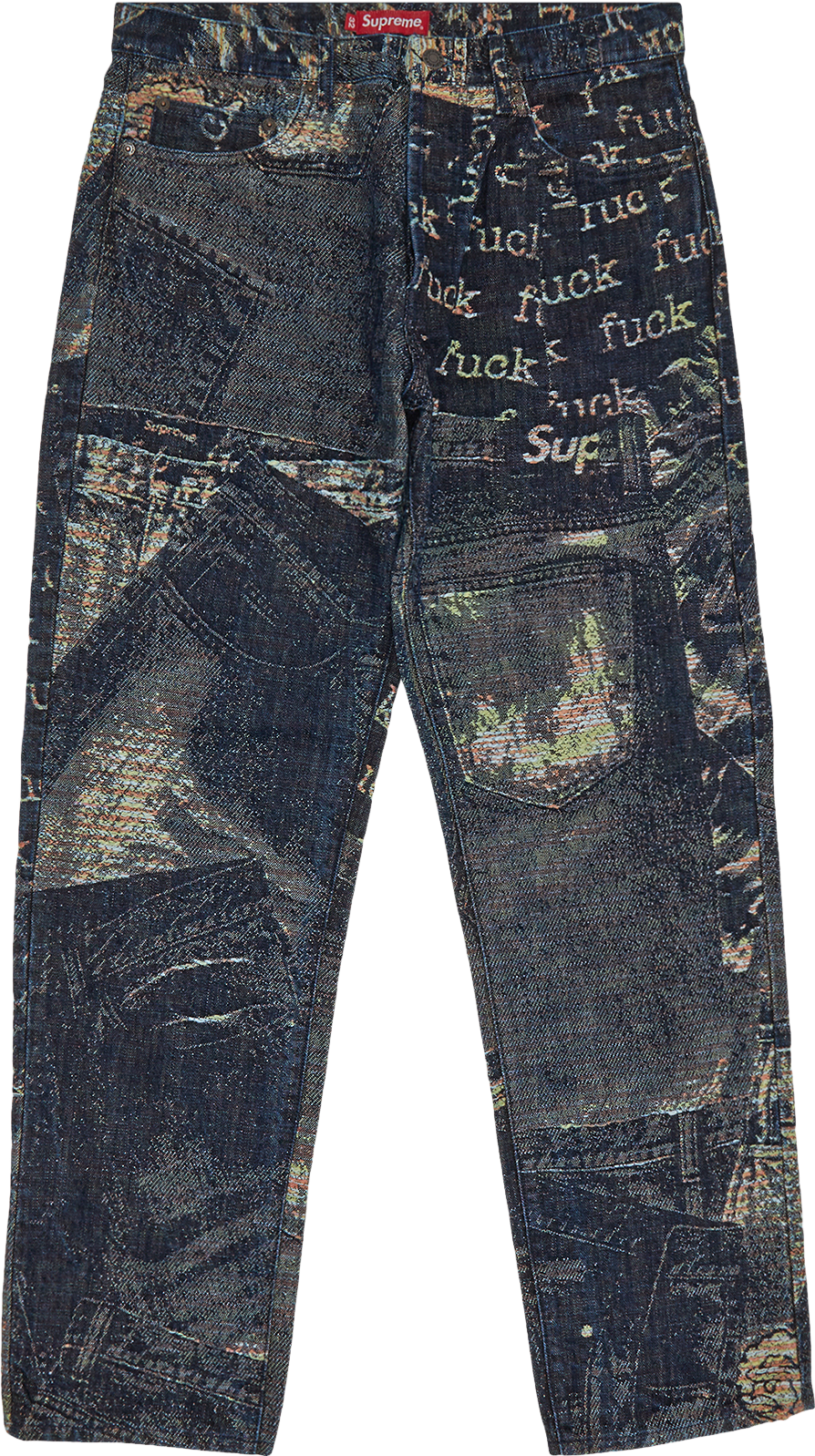 Supreme Archive Denim Jacquard Regular Jean - Blue | Editorialist