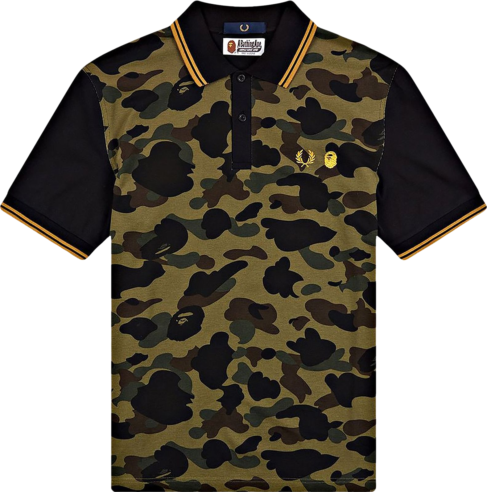 A Bathing Ape Fred Perry Edition Camo Polo - Black | Editorialist