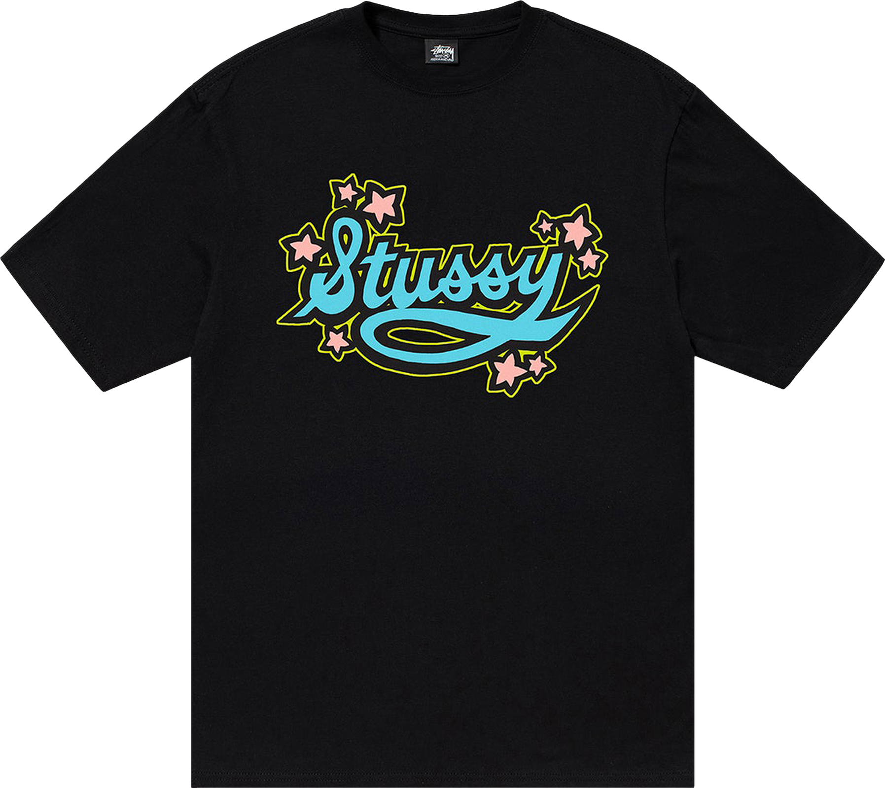 StüSsy Star Script Tee - Black | Editorialist