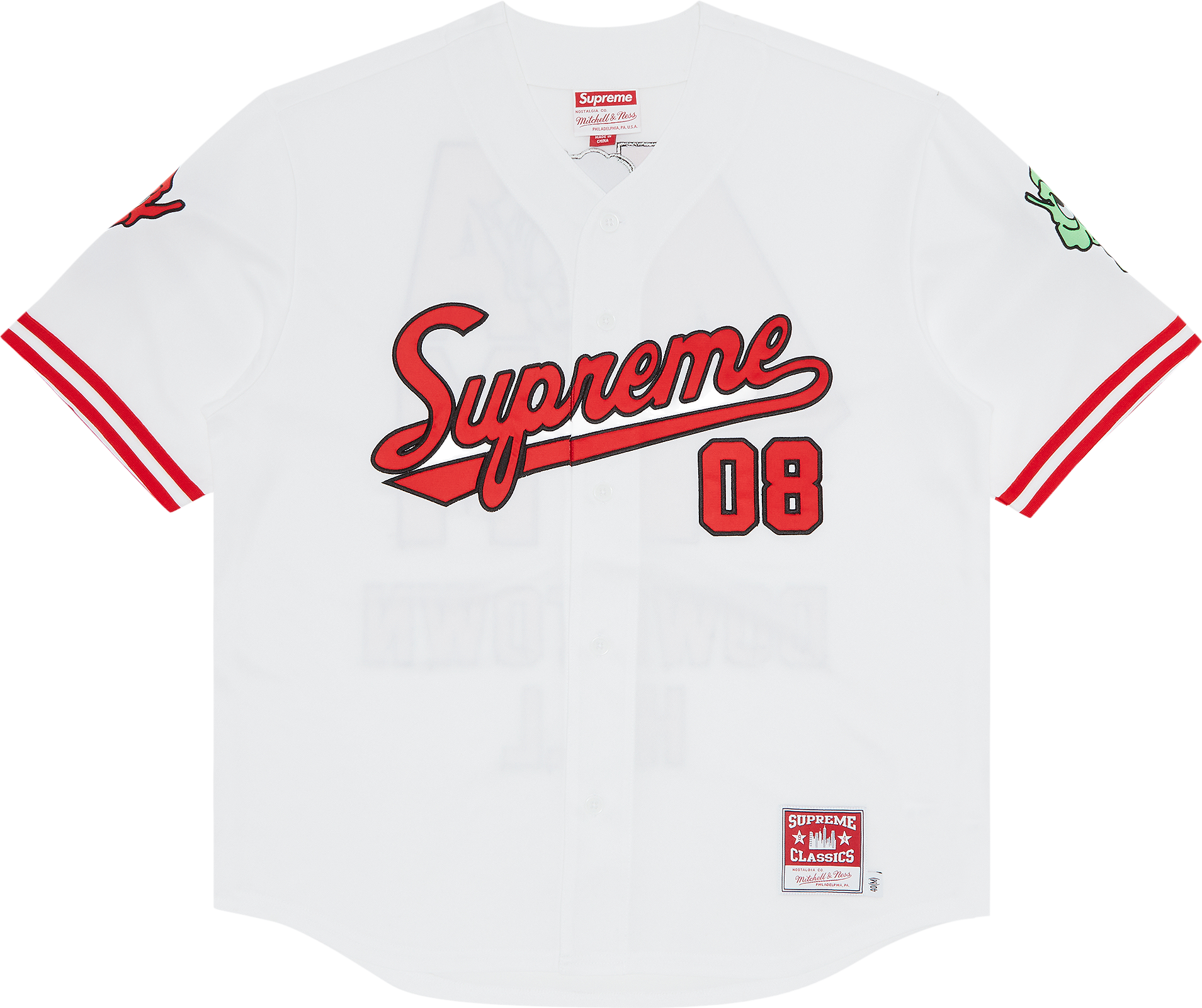 Supreme X Mitchell & Ness Downtown Hell Baseball Jersey - White