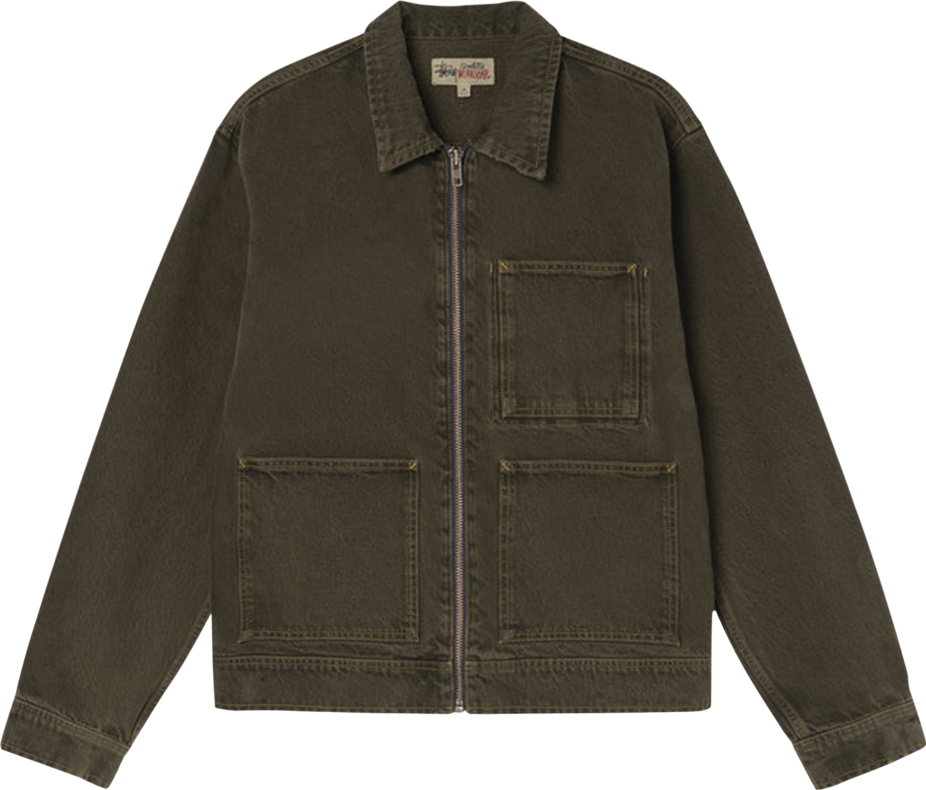ジャケット・アウター Stussy zip work jacket overdyed ☆送料・関税込☆Stussy☆OVERDYED ZIP WORK JACKET☆ (STUSSY