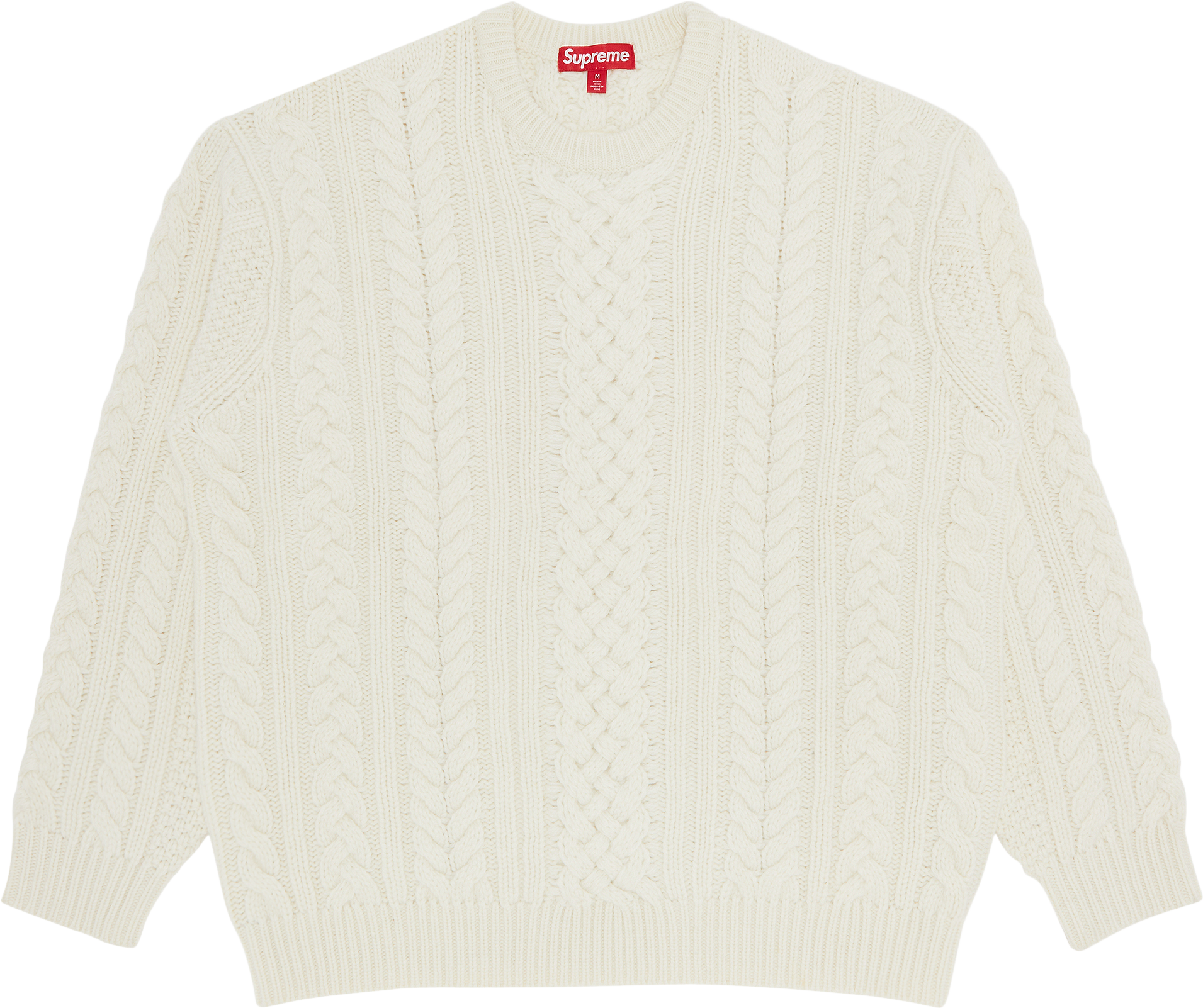 Supreme Appliqué Cable Knit Sweater - Cream | Editorialist