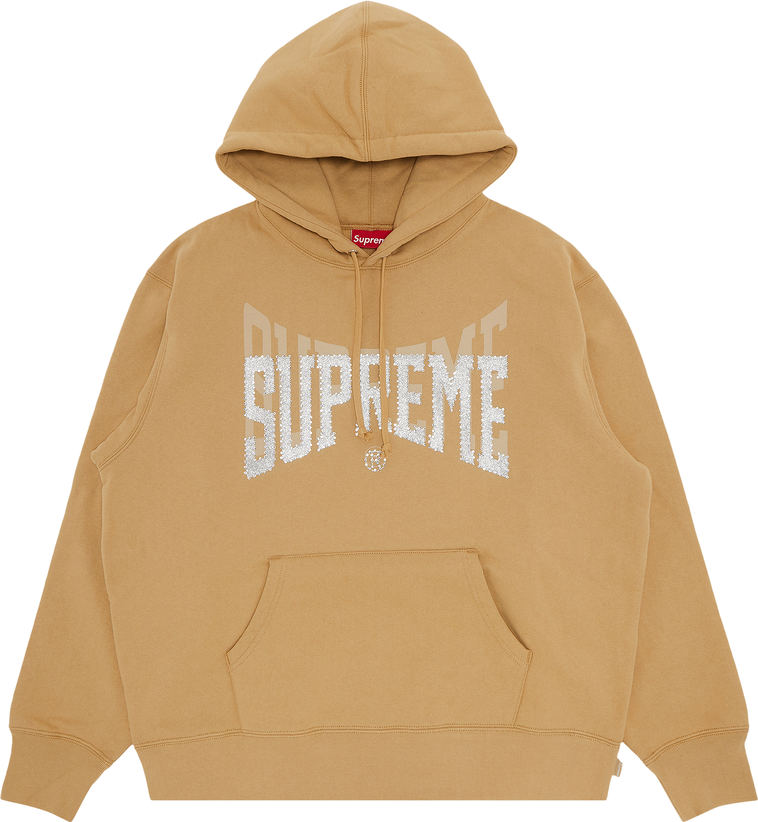 Supreme Rhinestone Shadow Hooded Sweatshirt - Tan | Editorialist