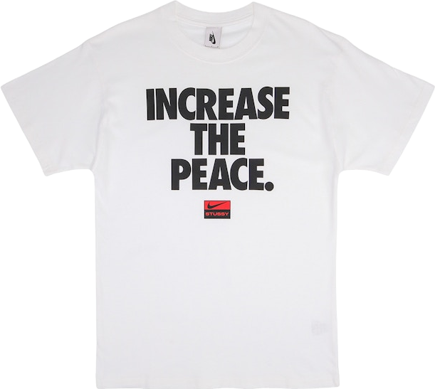 Nike X Stussy Increase The Peace Tee Shirt In White | Editorialist
