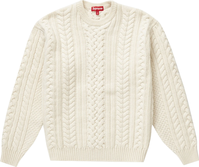 Supreme Appliqué Cable Knit Sweater - Ivory | Editorialist