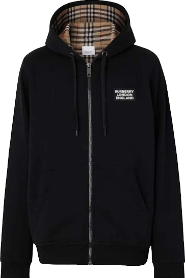 Burberry Cotton Blend Zip Hoodie - Black | Editorialist
