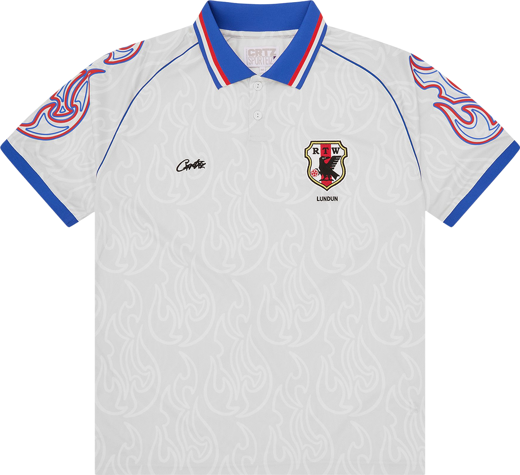Corteiz Flames Football Jersey - White | Editorialist