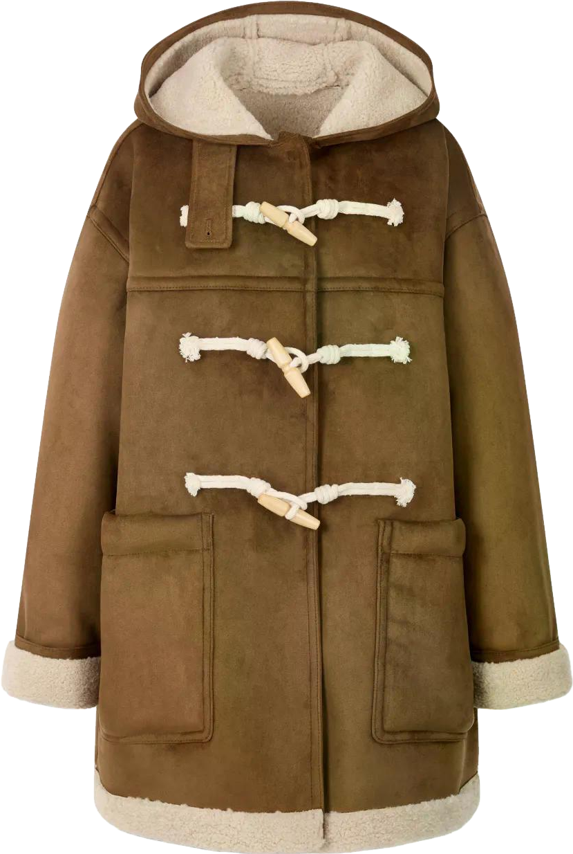 Studio Tomboy Hooded Toggle-Fastening Duffle Coat - Brown - 20