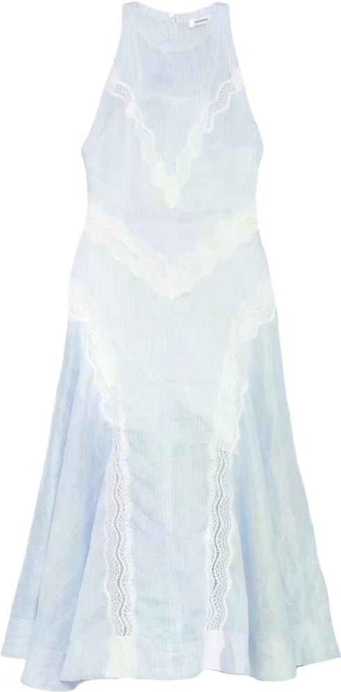 sandro striped maxi dress with lace Striped maxi dress with lace (Women)