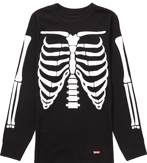 Supreme X Hane Bone Thermal Long-Leeve T-Hirt - Black | Editorialist