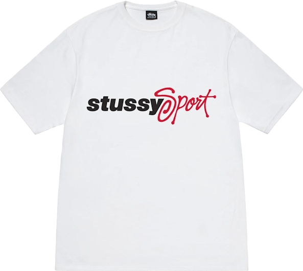 StüSsy Sport Script Tee - White | Editorialist