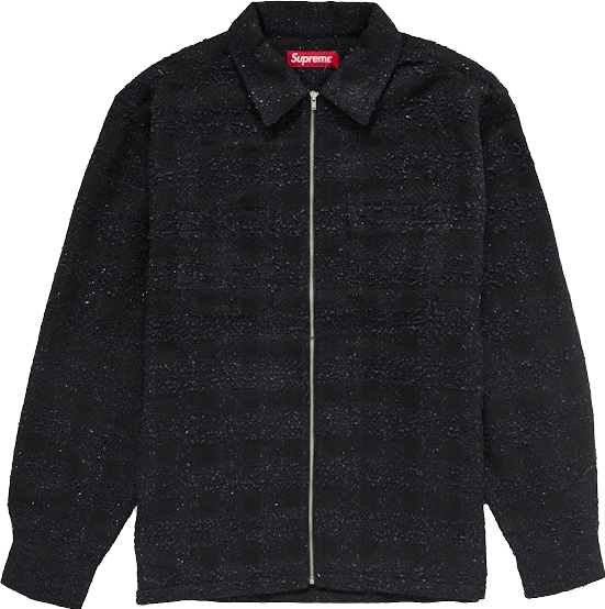 Supreme Boucle Zip Up Shirt - Black | Editorialist