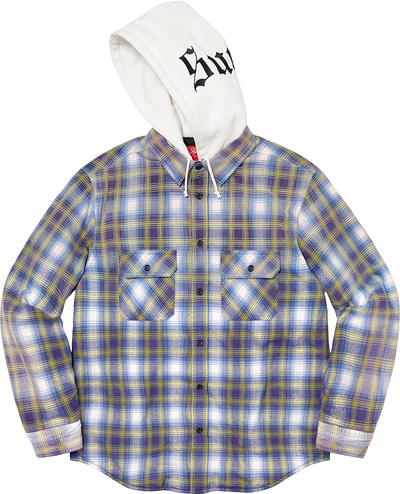 Supreme Hooded Flannel Zip Up Shirt - Blue | Editorialist