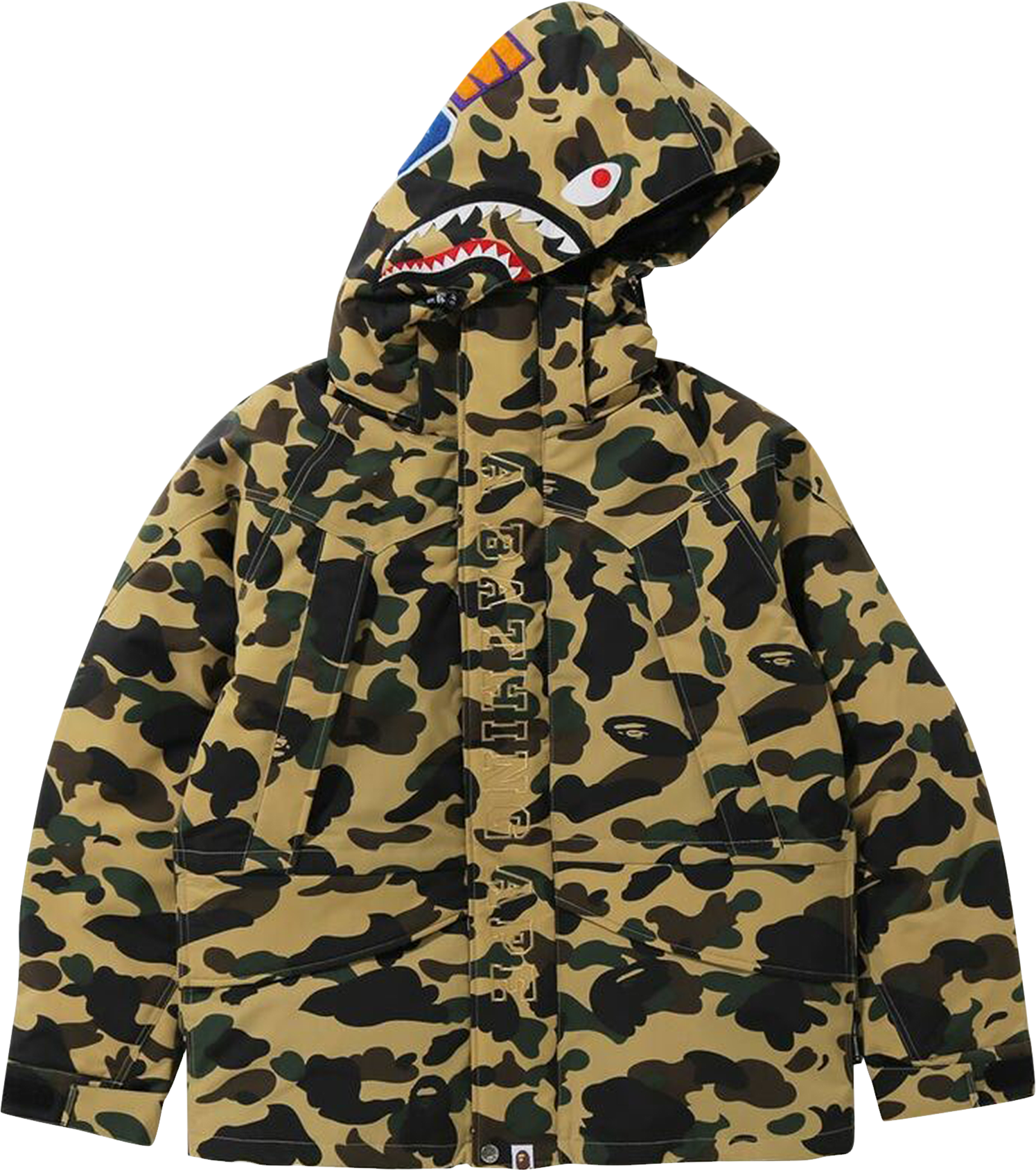 A Bathing Ape 1st Camo Snowboard Down Jacket - Yellow | Editorialist