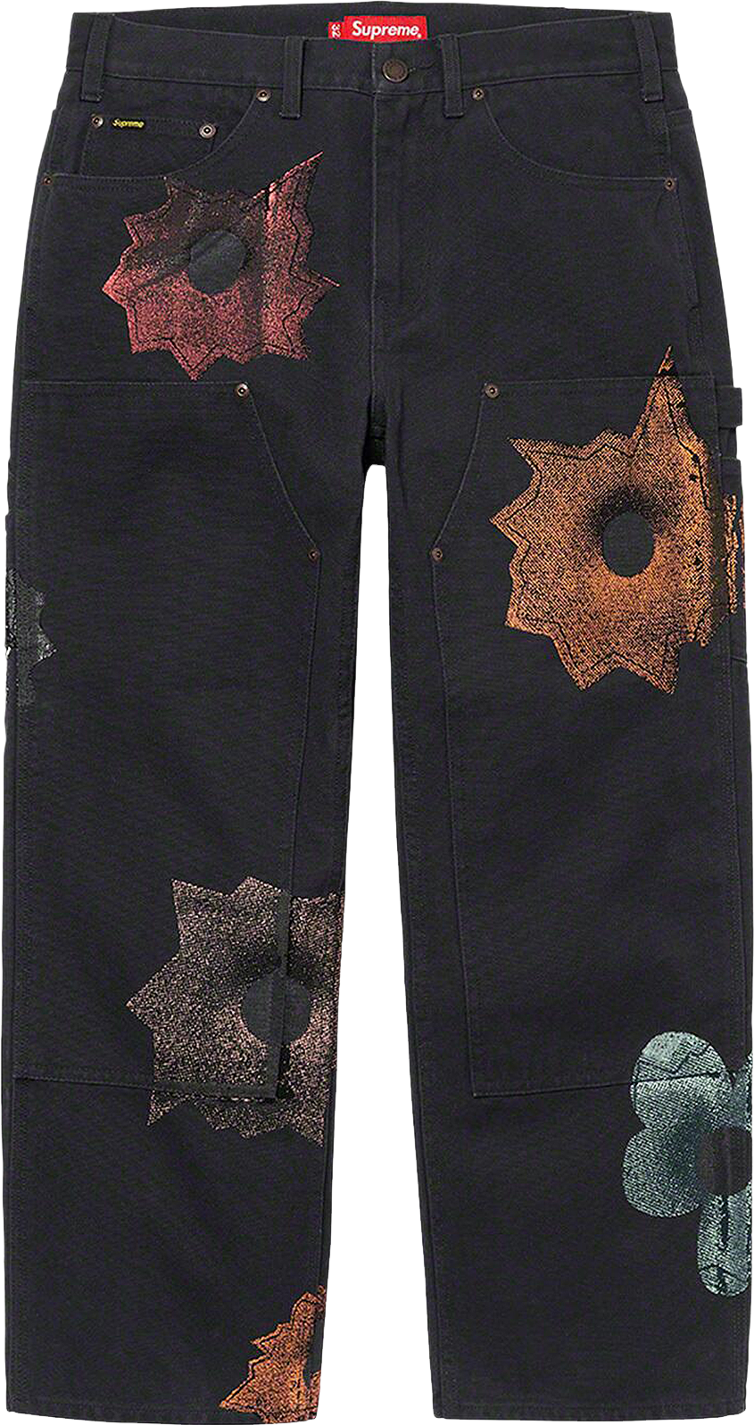 Supreme X Nate Lowman Double Knee Painter Pant - Black | Editorialist