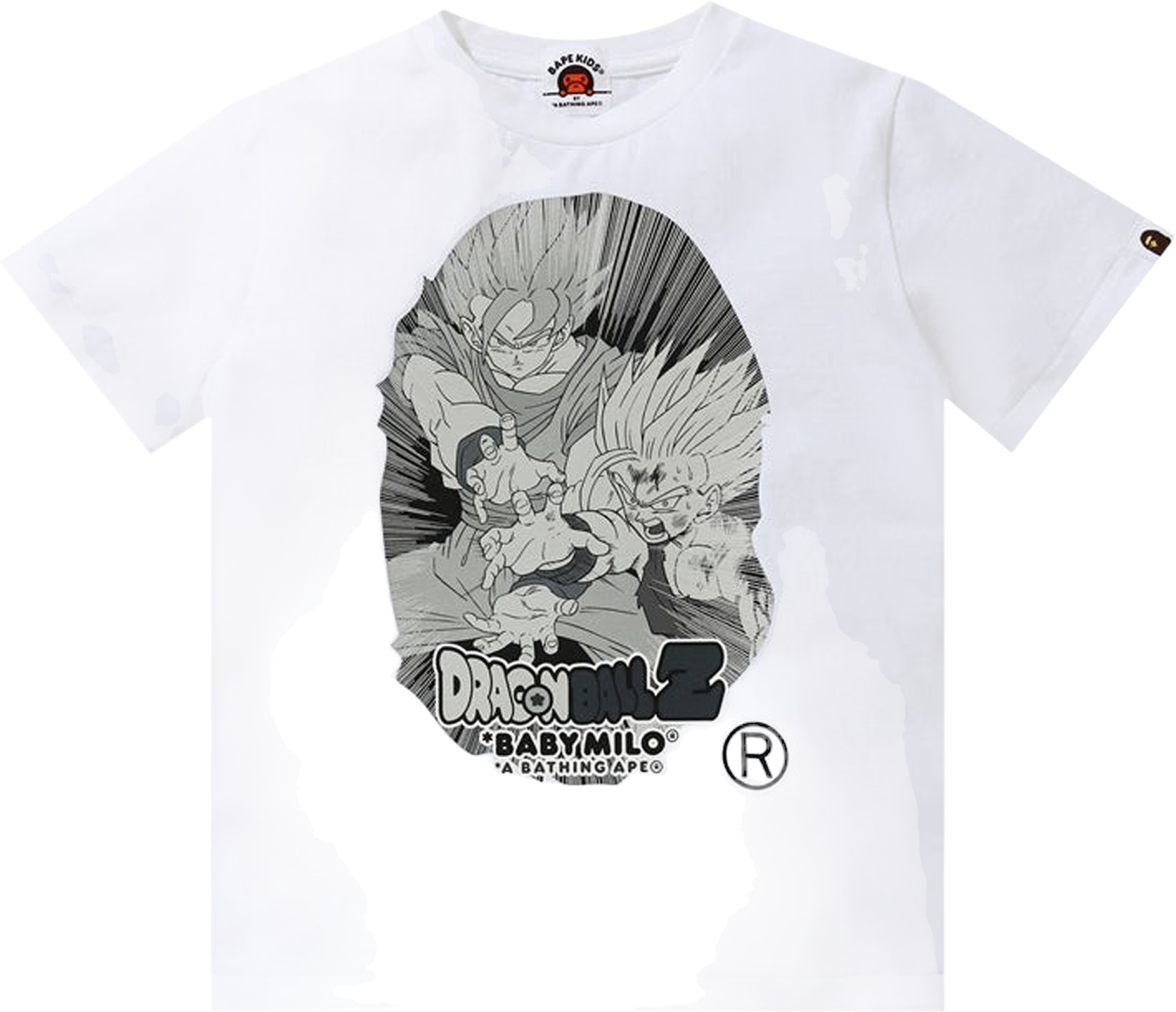 A Bathing Ape X Dragon Ball Z Baby Milo Big Ape Tee - White