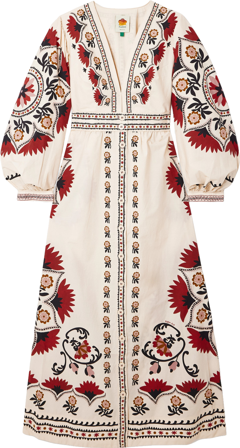 cream cashew mandala maxi dress Farm Rio - Neutrals woman party dresses Maelia is an unforgettable Size:Petite Medium Brandy Melville | Dresses Wedding dress