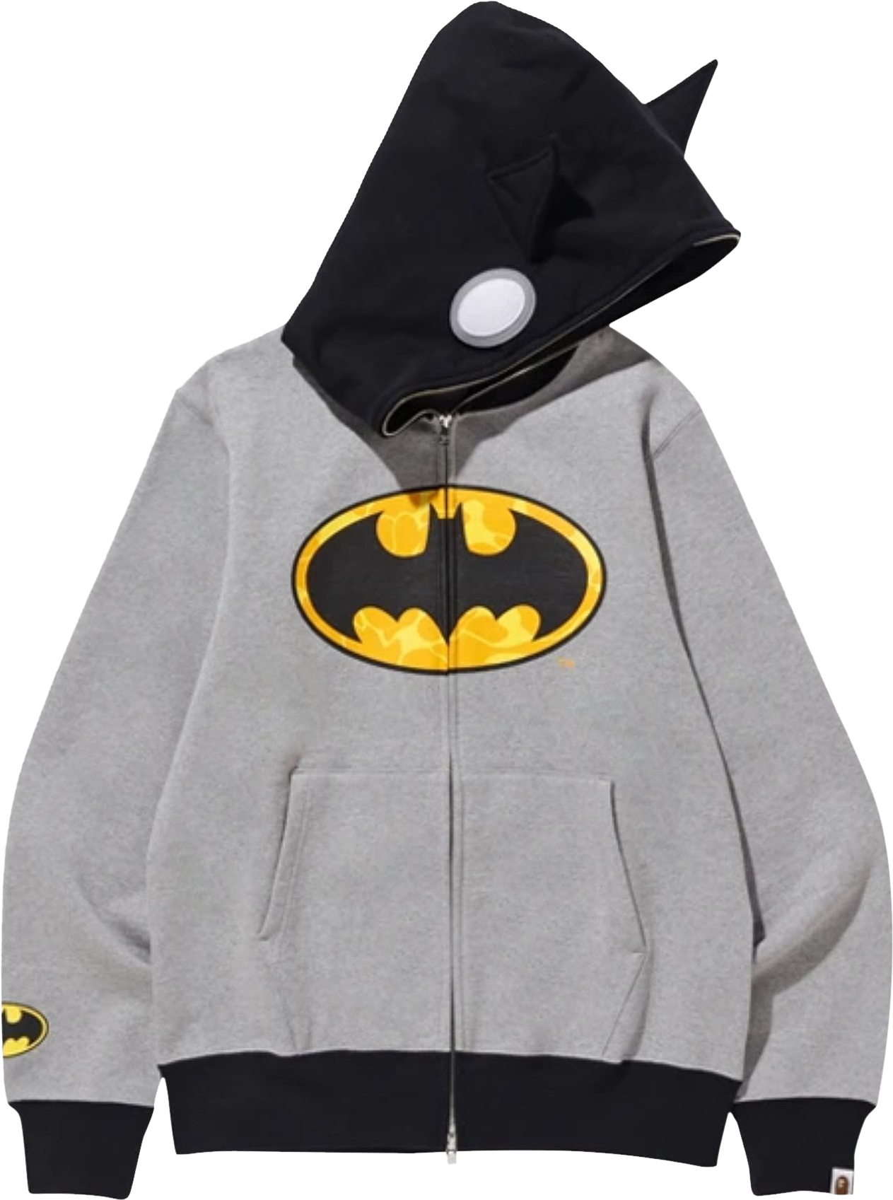 A Bathing Ape X Dc Batman Full Zip Hoodie - Grey | Editorialist