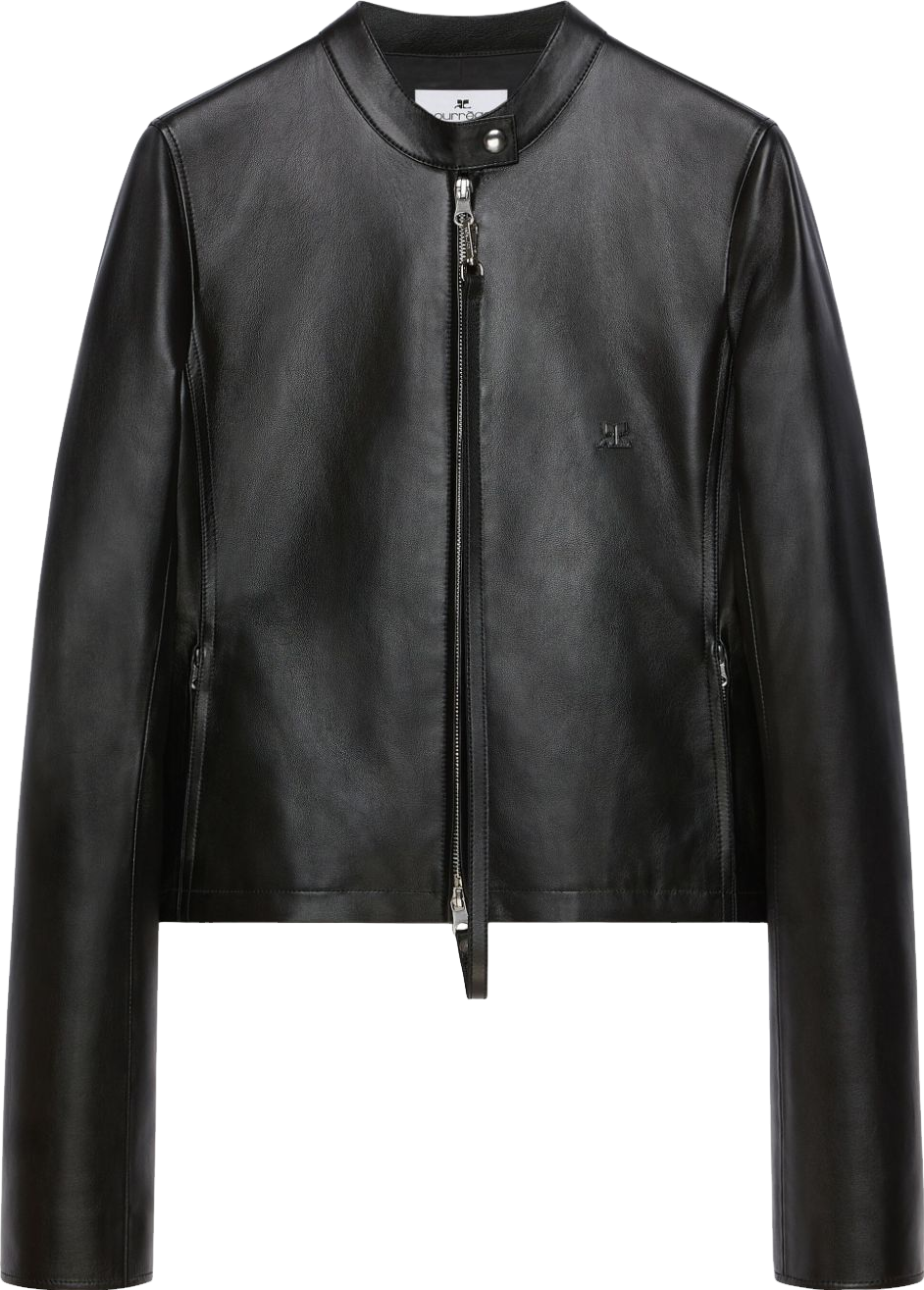 Courreges Leather Biker Jacket - Black - 68% Off | Editorialist