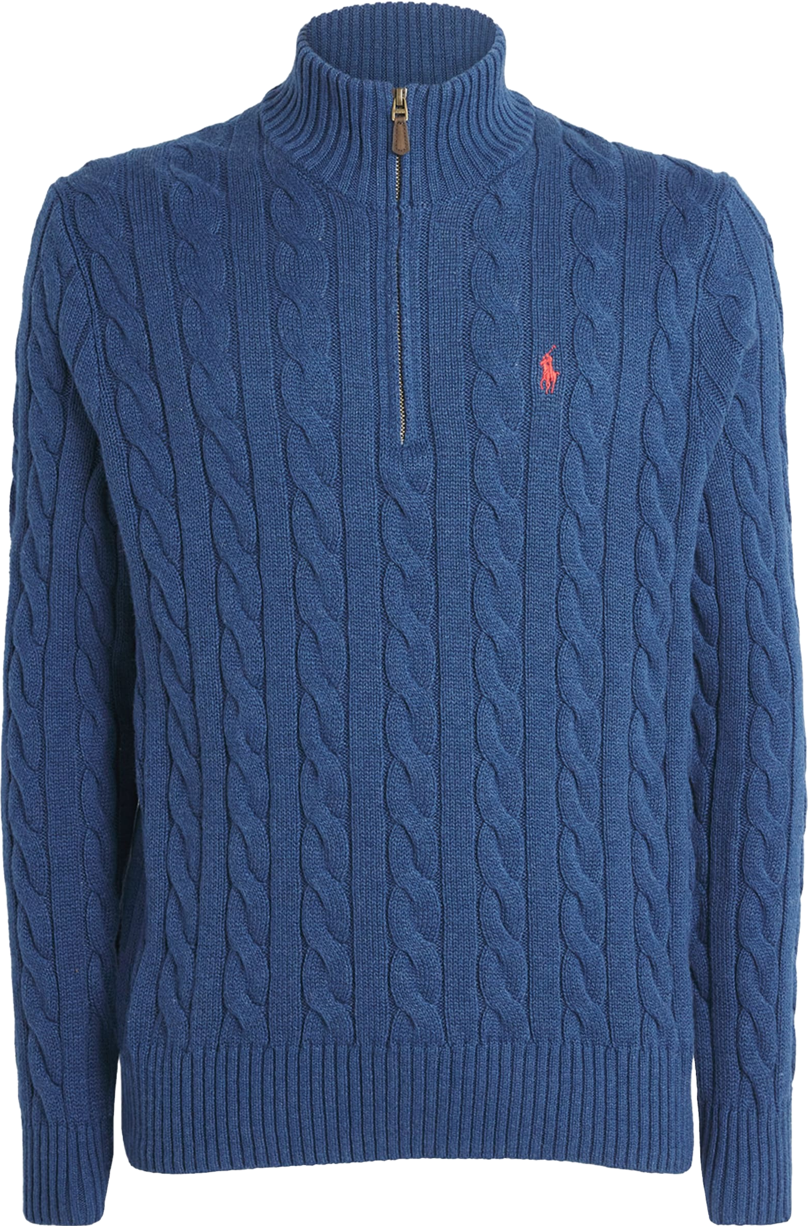 Polo Ralph Lauren Cable-Knit Quarter-Zip Sweater - Navy | Editorialist