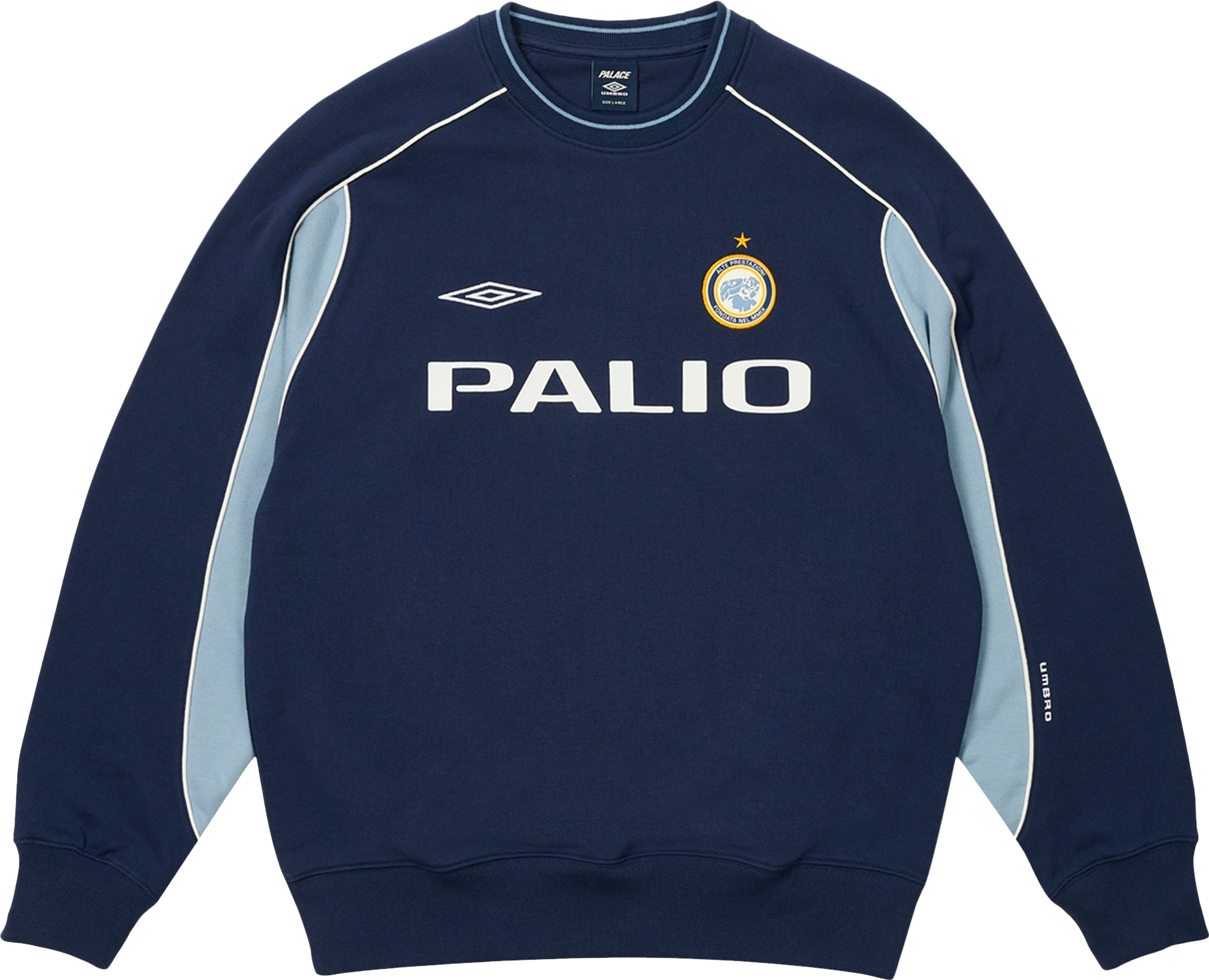Palace X Umbro Warm Up Crew - Blue | Editorialist