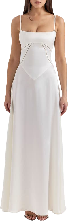 House Of Cb Anabella Lace-Up Gown - Ivory | Editorialist