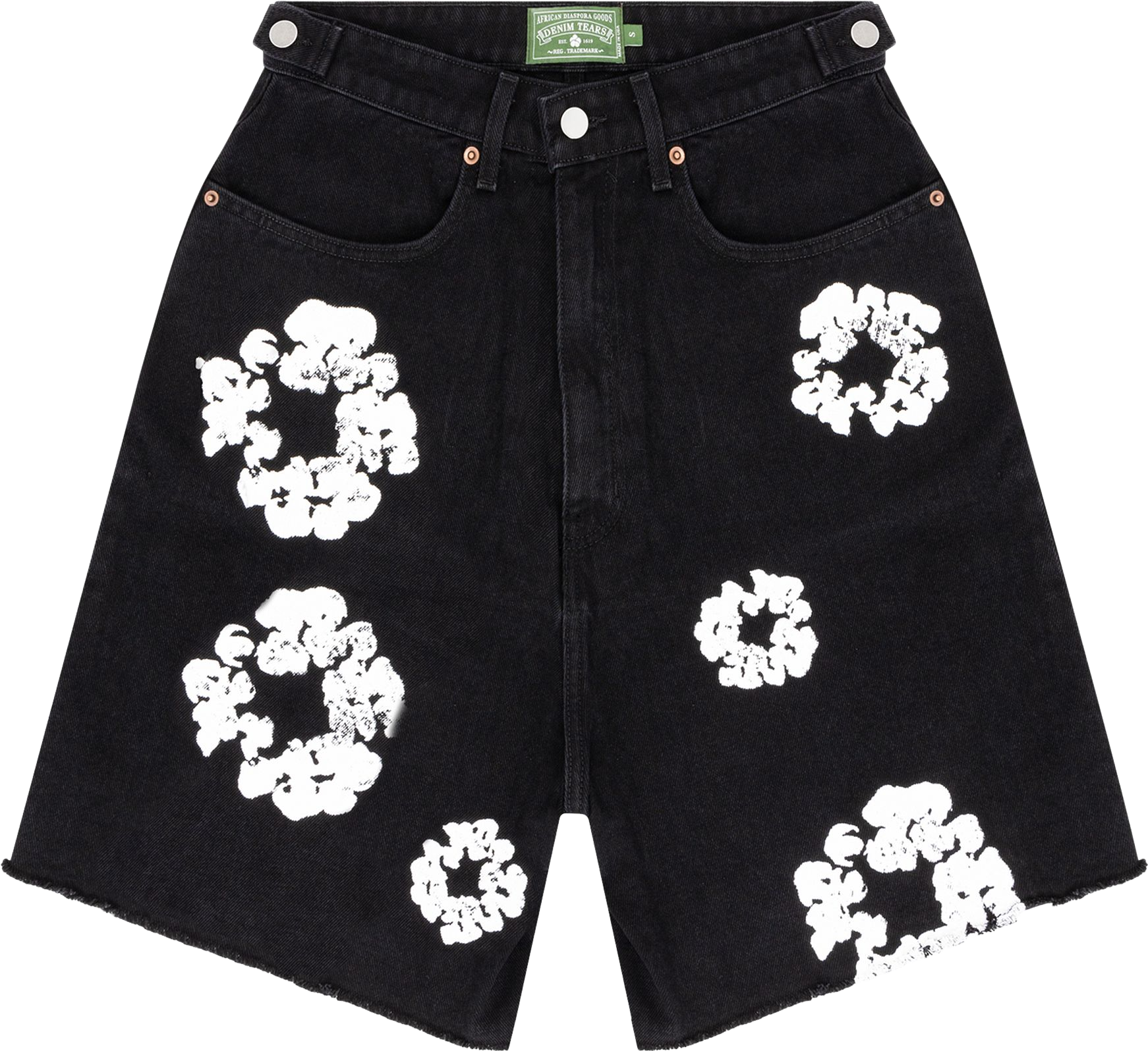 Denim Tears Wreath Denim Shorts - Black | Editorialist