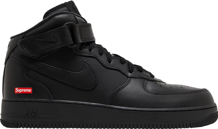 Nike Supreme X Air Force 1 Mid 'Box Logo - Black | Editorialist