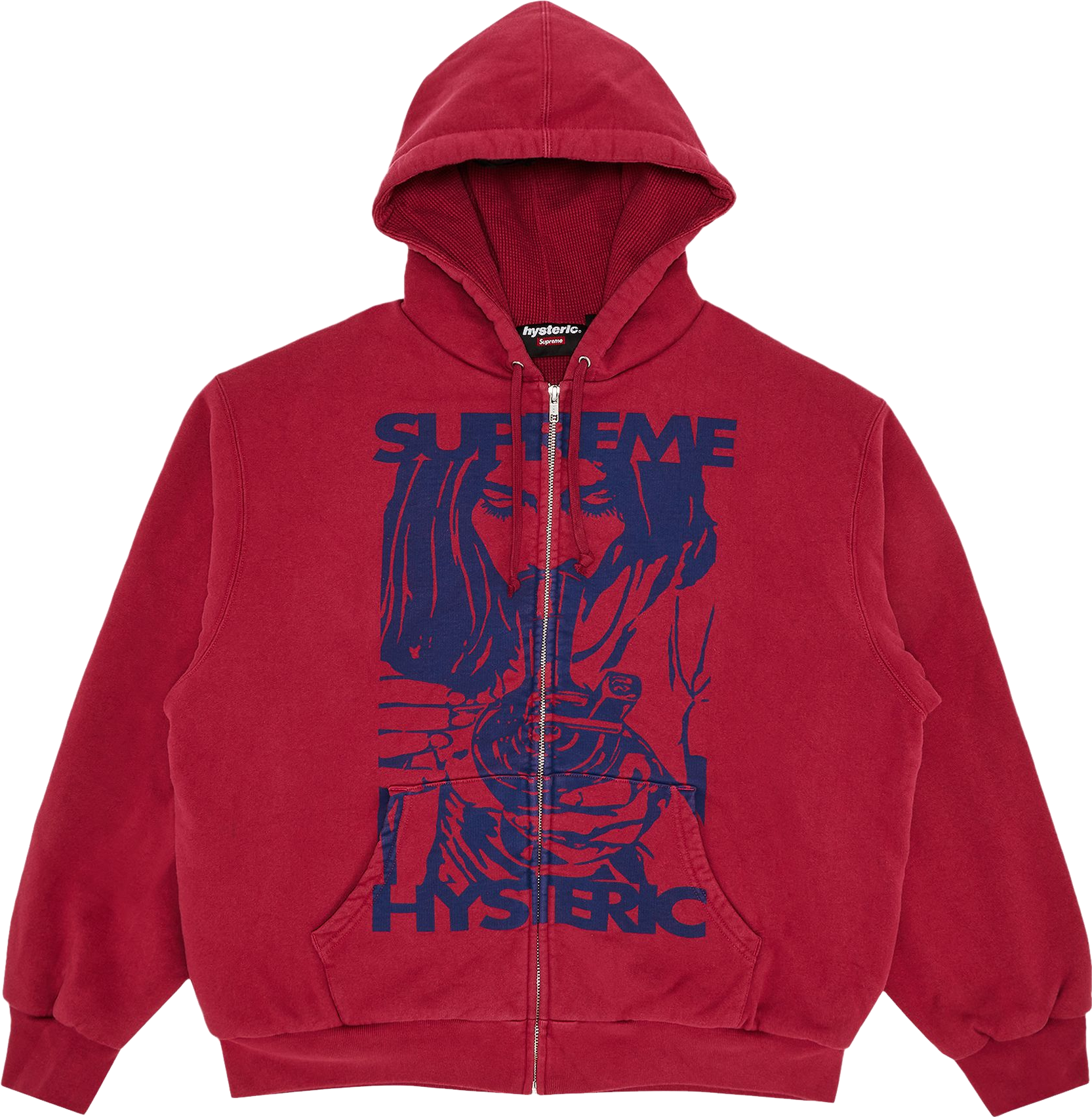 Supreme X Hysteric Glamour Thermal Lined Zip Up Hooded Sweatshirt
