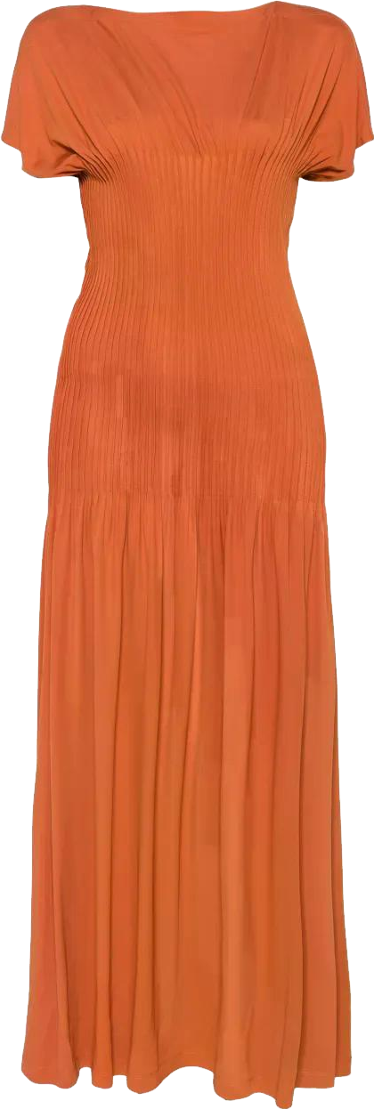 Toteme Knife Pleated Cap Sleeve Jersey Maxi Dress - Black | Editorialist