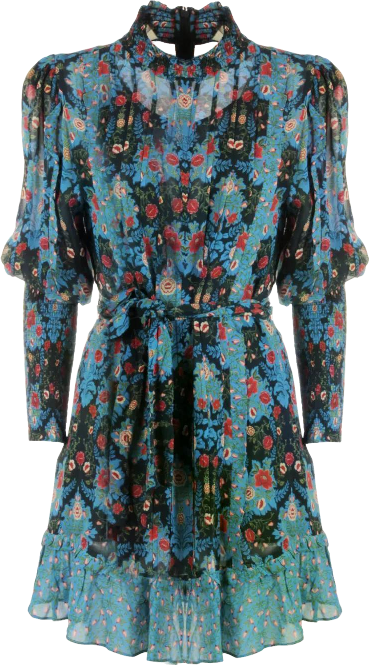 blue arabesque floral midi dress Buy Farm Rio - At 65% Off A fitted bodice defines