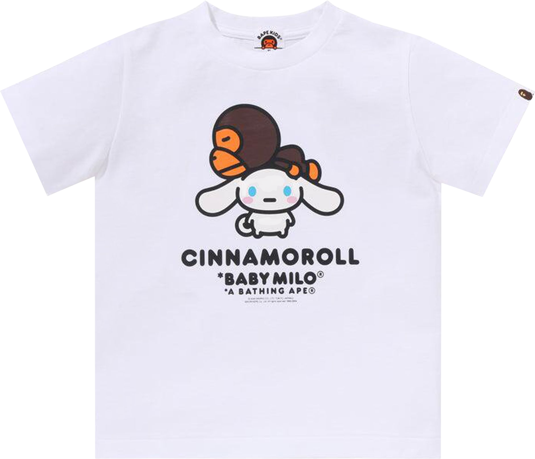 A Bathing Ape X Cinnamoroll Baby Milo Tee - White | Editorialist