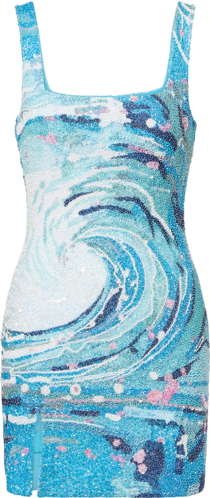 Staud Le Sable Beaded Minidress - Blue | Editorialist Staud Le Sable Beaded Minidress - Blue | Editorialist