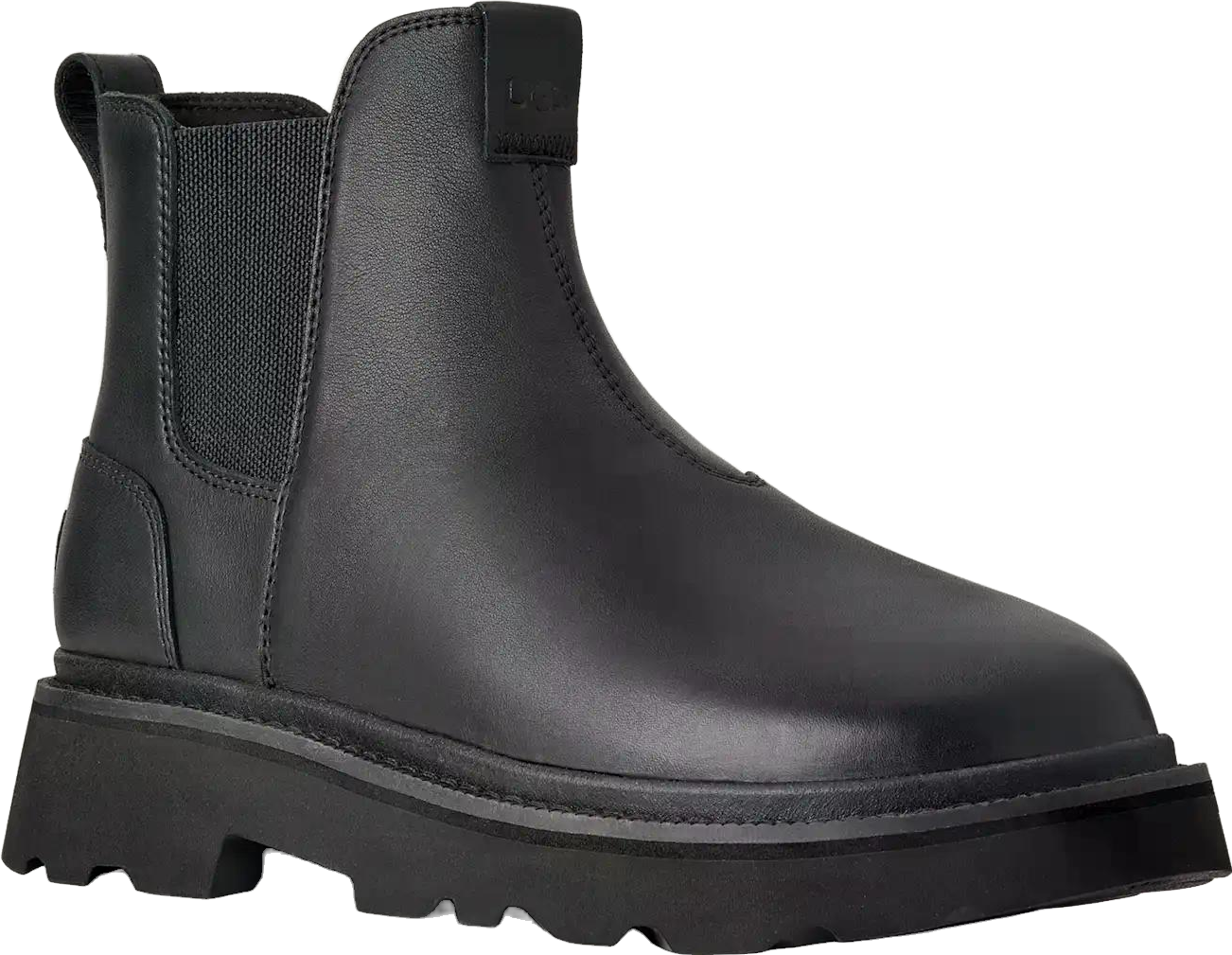 UGG Black Leather Chelsea Lug Boots Size 8 Mens Men main image 3