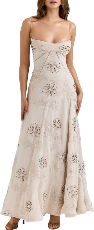 seren vanilla embroidered hand beaded floral maxi dress House Of Cb Embellished Georgette Gown - PRINCPOL Styling this cute little Color:As Photo(Pink) Many of the label’s