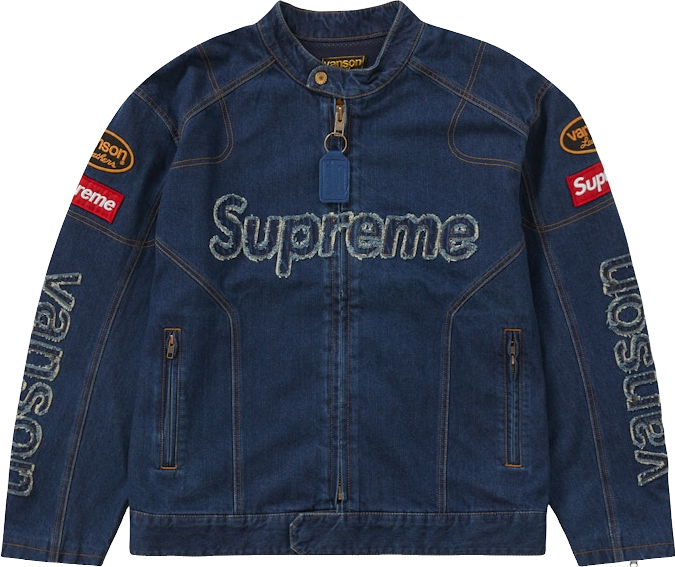 その他 Supreme Vanson Leathers Cordura Denim S Supreme Vanson Leathers Cordura Denim Jacket - Blue | Editorialist