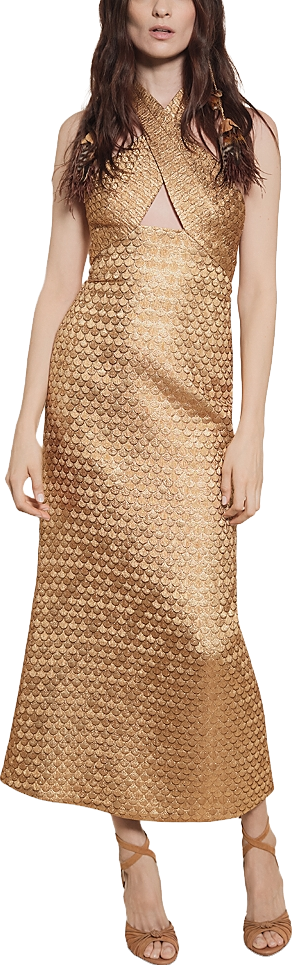 Buy Johanna Ortiz Ideal Universe Cutout Dress - Gold At 72% Off