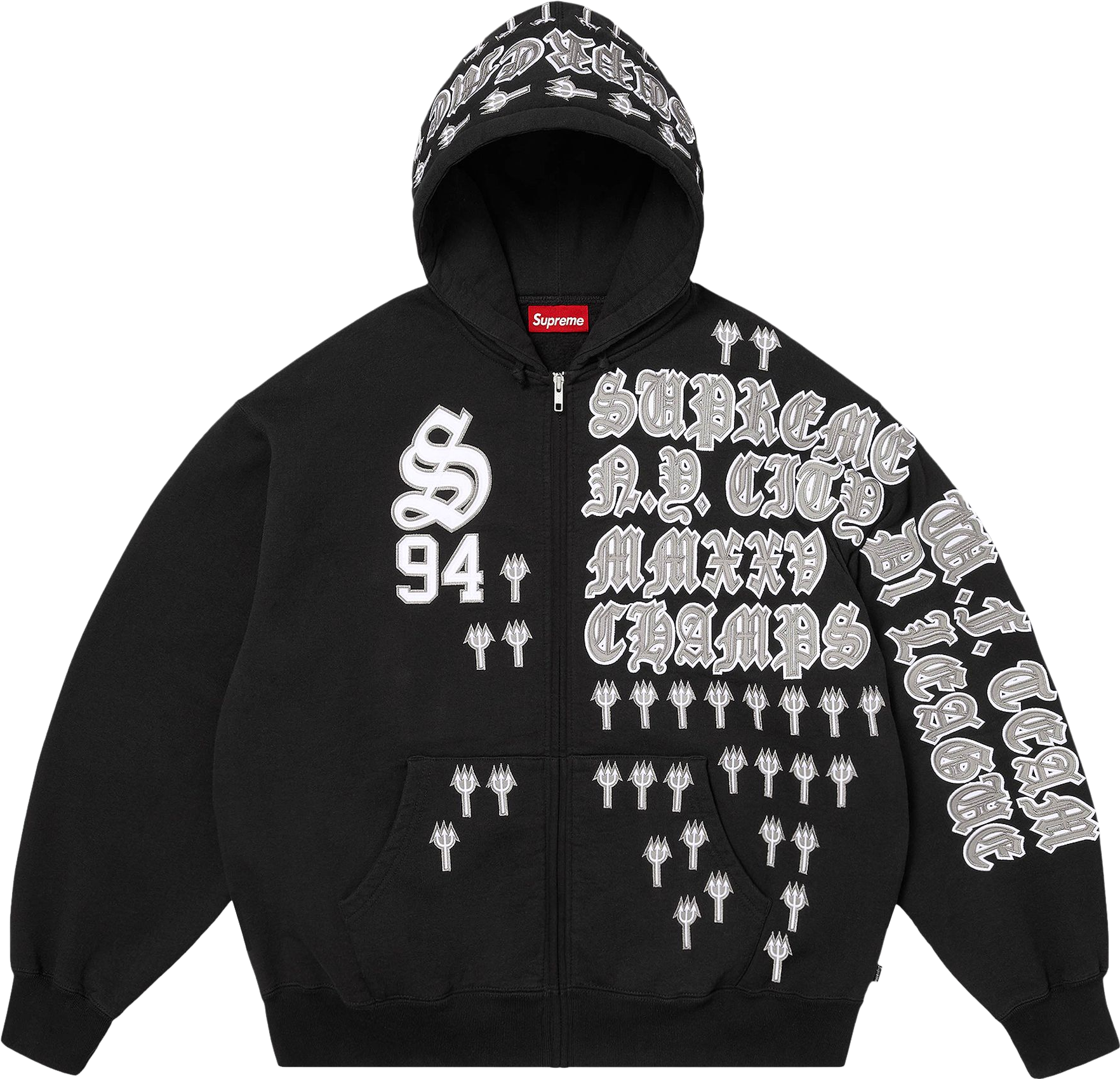 Supreme ジップアップ スウェット L 黒 Supreme League Champs Zip Up Hooded Sweatshirt - Black | Editorialist