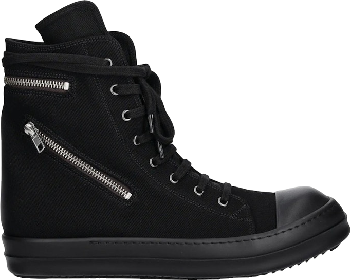 Rick Owens Cargo Basket Faux Fur And Leather High-Top Sneakers