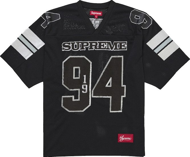 Supreme Spiderweb Football Jersey - Black | Editorialist