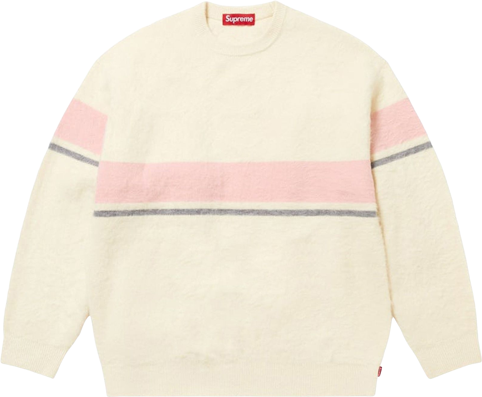 Supreme Brushed Stripe Sweater - Cream | Editorialist