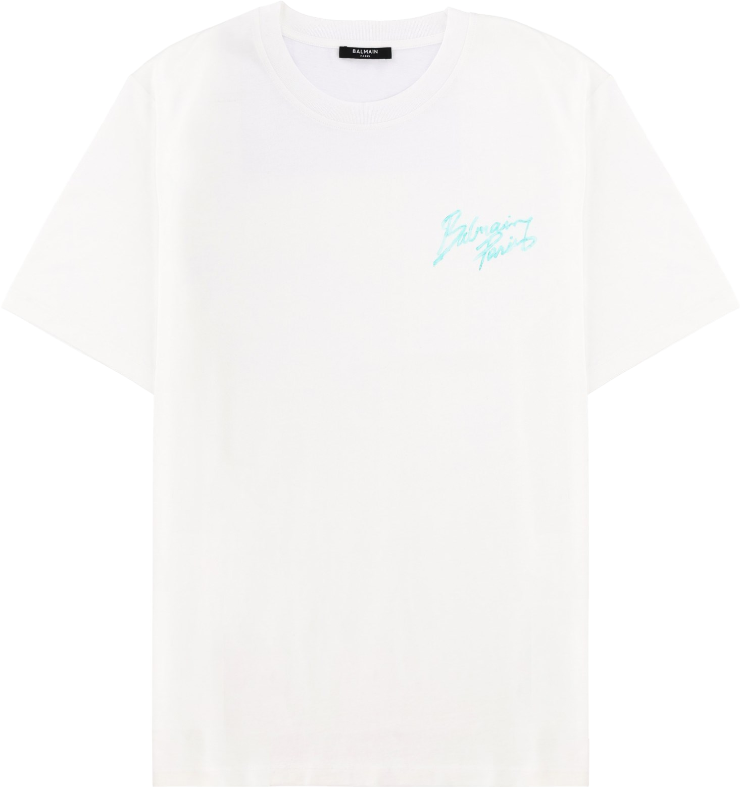 Balmain Holographic Logo T-Shirt In White - 40% Off | Editorialist