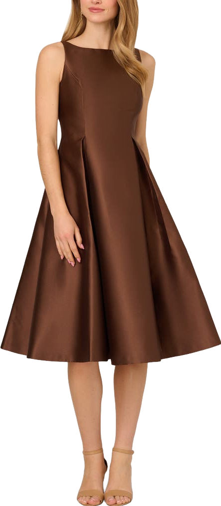 Adrianna Papell Sleeveless Mikado Fit & Flare Midi Dress - Neptune | Editorialist Adrianna Papell Sleeveless Mikado Fit & Flare Midi Dress - Neptune | Editorialist