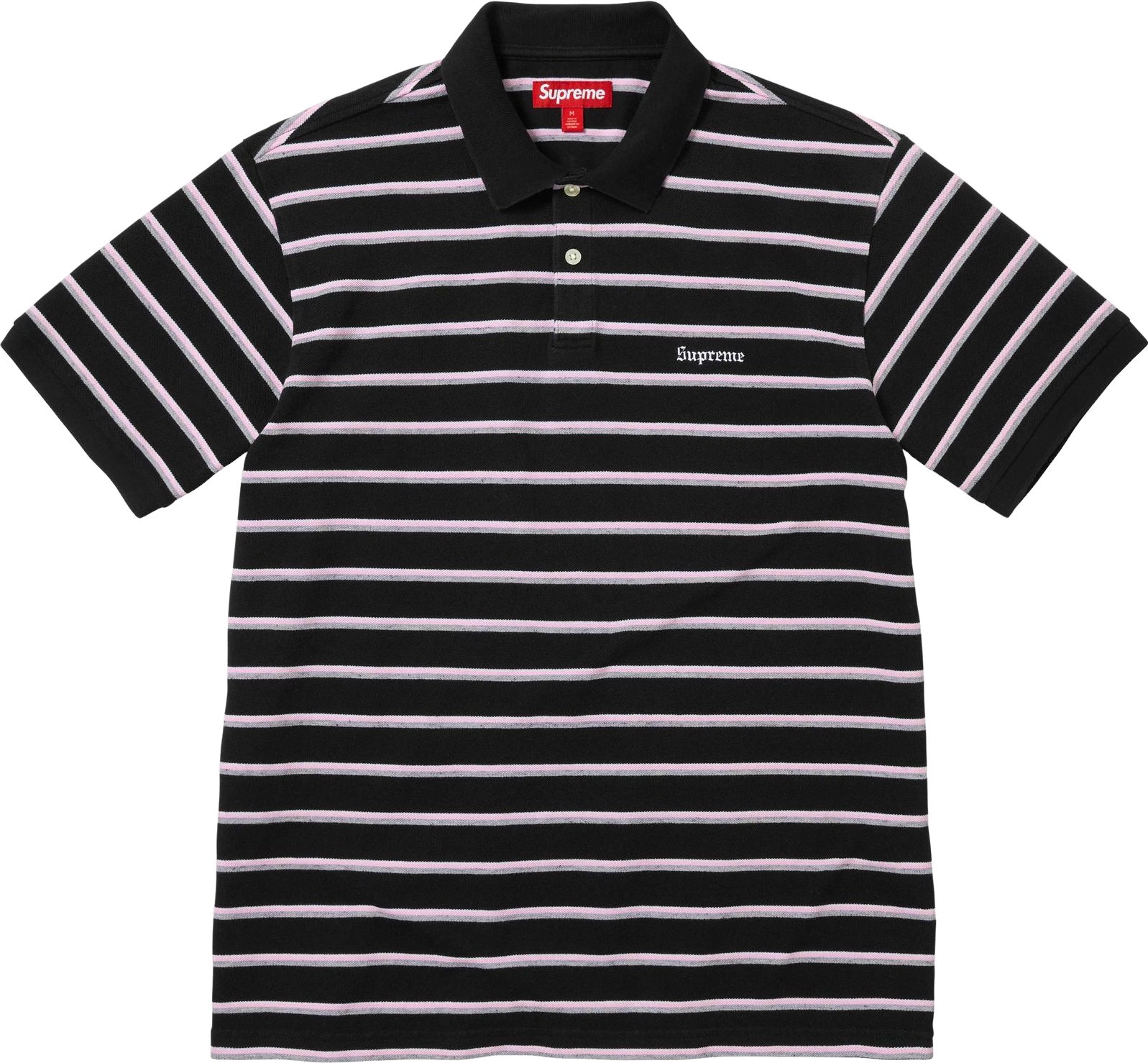 Supreme Striped Cursive Polo - Blue | Editorialist