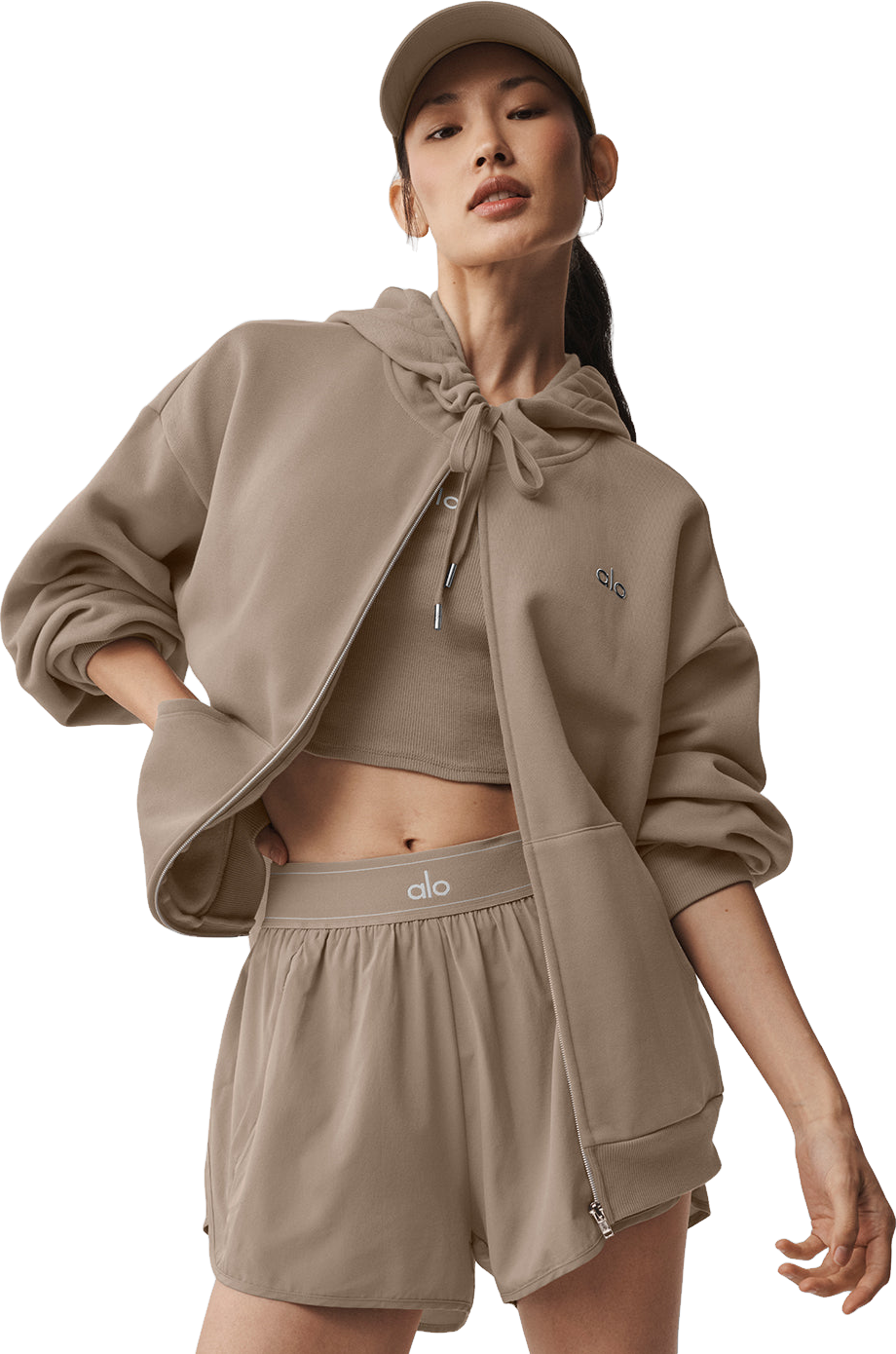 Alo Yoga Accolade Full-Zip Hoodie In Gravel - 30% Off | Editorialist