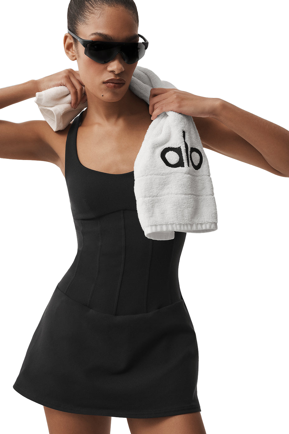 Alo Yoga Airbrush Sparks Fly Corset Tennis Dress - White