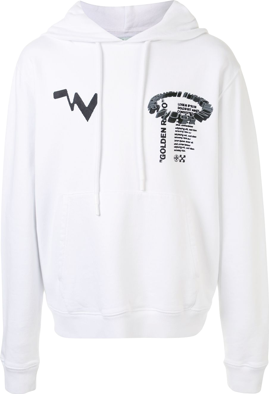 Off-White Golden Ratio Graphic Zip-up Hoodie - Black/green